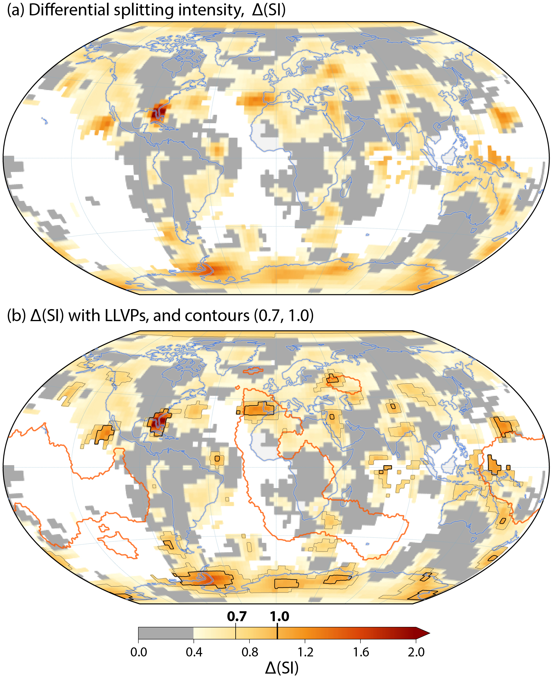 Differential splitting intensity map